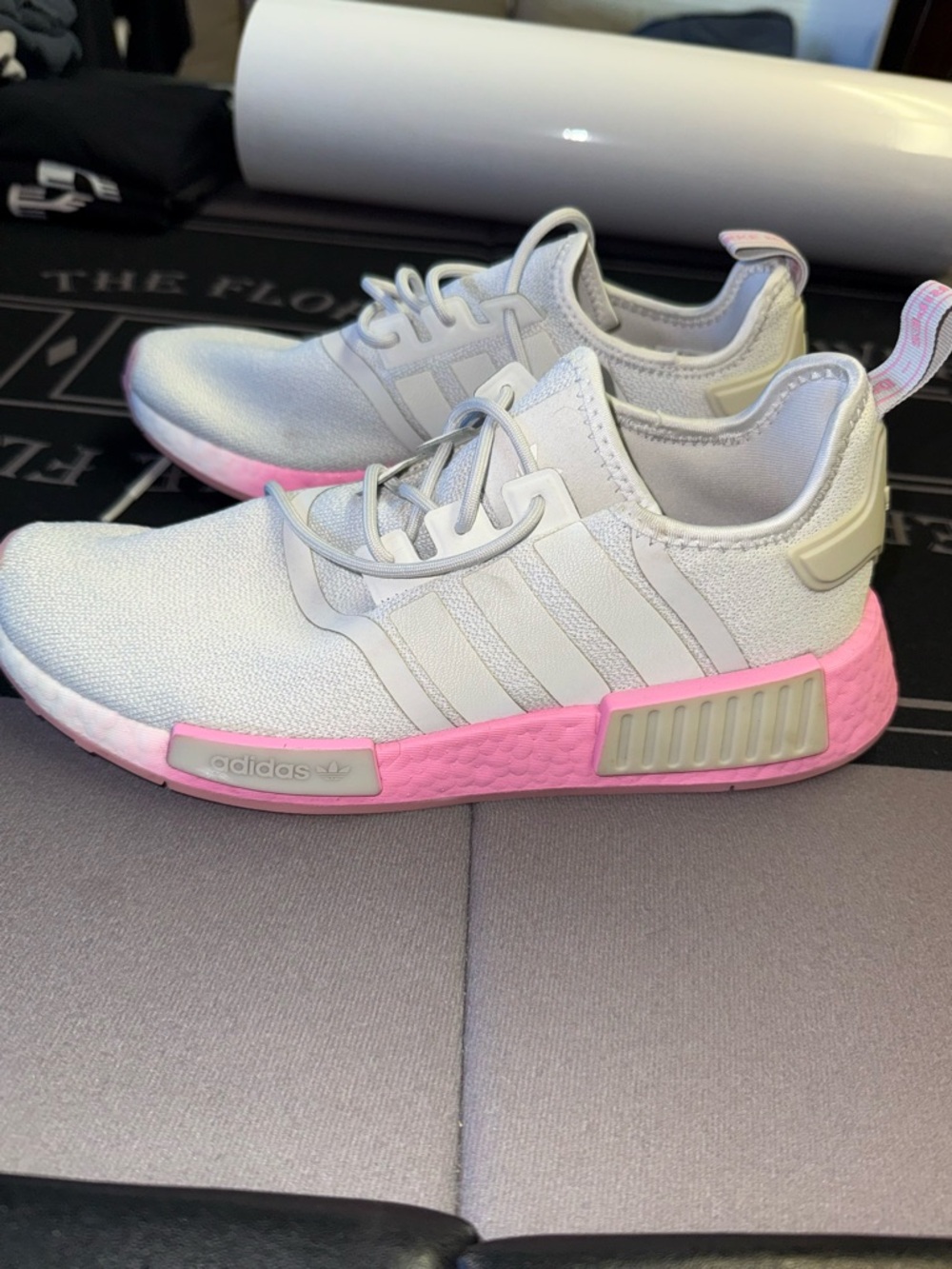adidas Women’s Sneakers in White and Pink - Picture 3 of 5